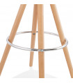 Tabouret de bar design marron en tissu et bois Adagio