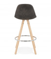 Tabouret de bar design gris foncé en tissu et bois Adagio Mini 65