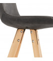 Tabouret de bar design gris foncé en tissu et bois Adagio Mini 65