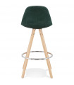 Tabouret de bar design vert en tissu et bois Darna Mini 65