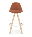 Tabouret de bar design marron en tissu et bois Adagio Mini 65