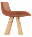 Tabouret de bar design marron en tissu et bois Adagio Mini 65