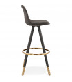 Tabouret de bar design gris foncé en tissu et bois Ayres