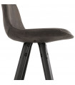 Tabouret de bar design gris foncé en tissu et bois Ayres