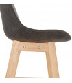 Tabouret de bar design gris foncé en tissu et bois Nya