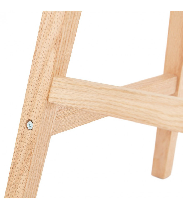 Tabouret de bar design gris foncé en tissu et bois Nya