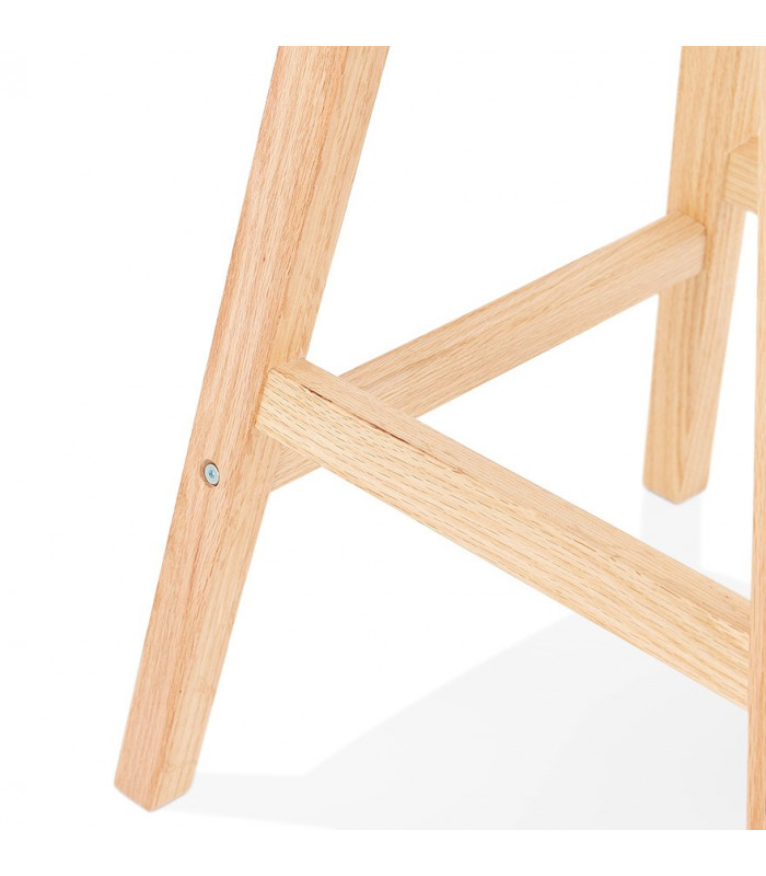 Tabouret de bar design gris foncé en tissu et bois Nya