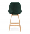 Tabouret de bar design vert en tissu et bois Alvah Mini