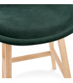 Tabouret de bar design vert en tissu et bois Alvah Mini