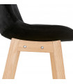 Tabouret de bar design noir en tissu et bois Alvah