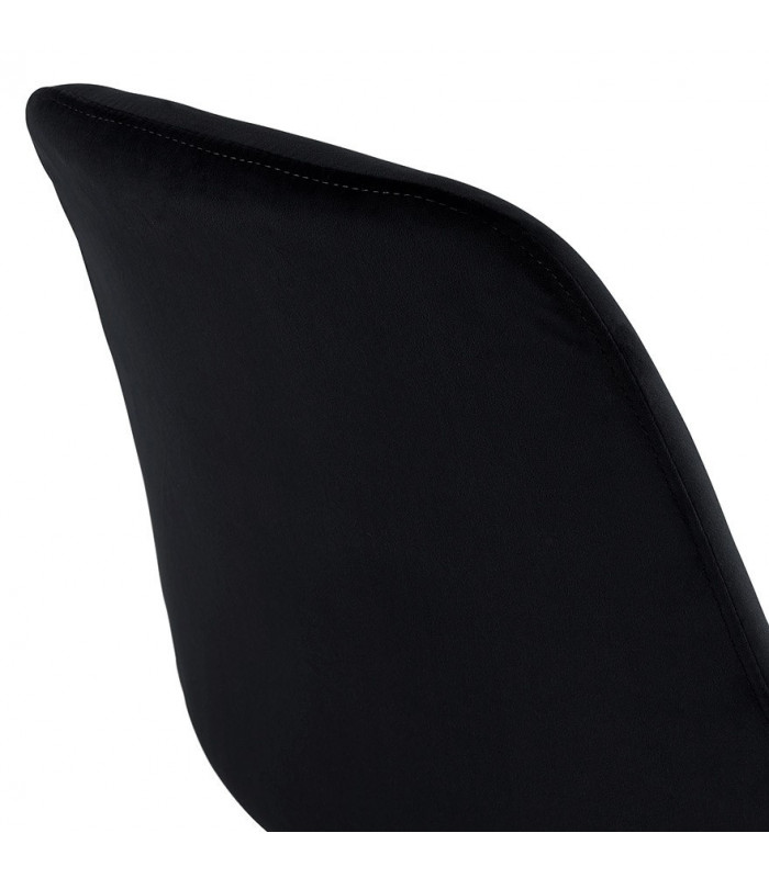 Tabouret de bar design noir en tissu et bois Alvah Mini