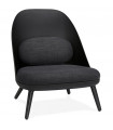 Fauteuil design noir en plastique et tissu Evie