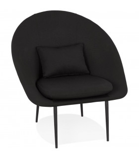 Fauteuil design noir en tissu et métal Kew