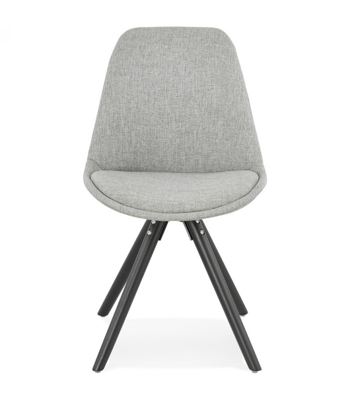Chaise design gris en tissu et bois Avit