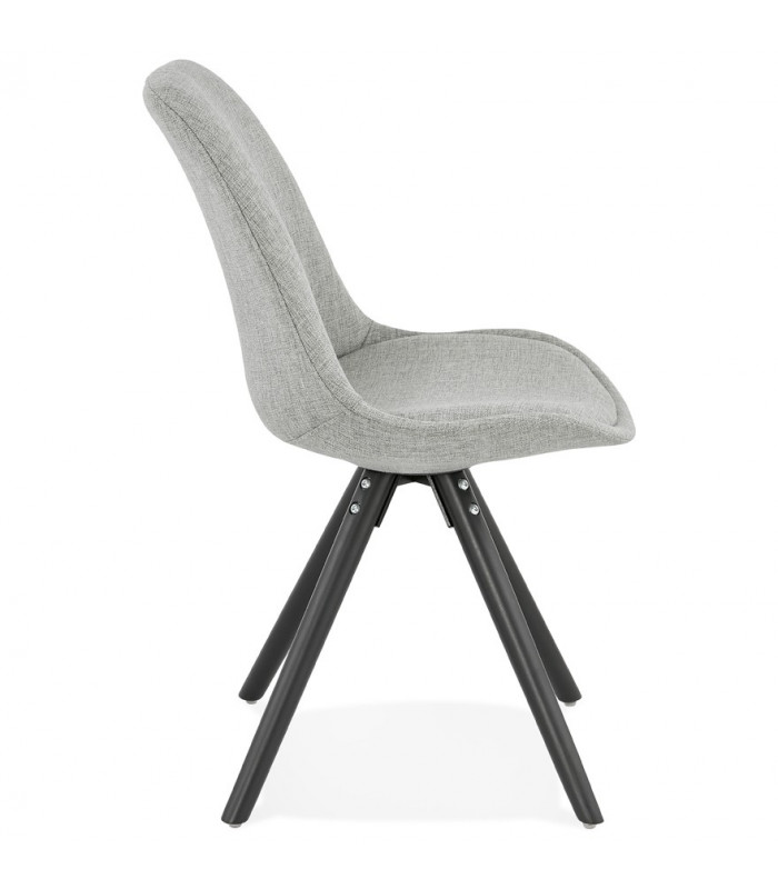 Chaise design gris en tissu et bois Avit