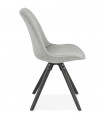 Chaise design gris en tissu et bois Avit