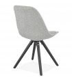 Chaise design gris en tissu et bois Avit