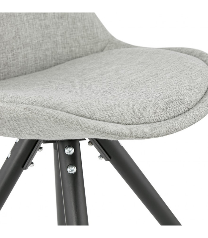 Chaise design gris en tissu et bois Avit