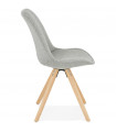 Chaise design gris en tissu et bois Axis