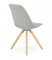 Chaise design gris en tissu et bois Axis