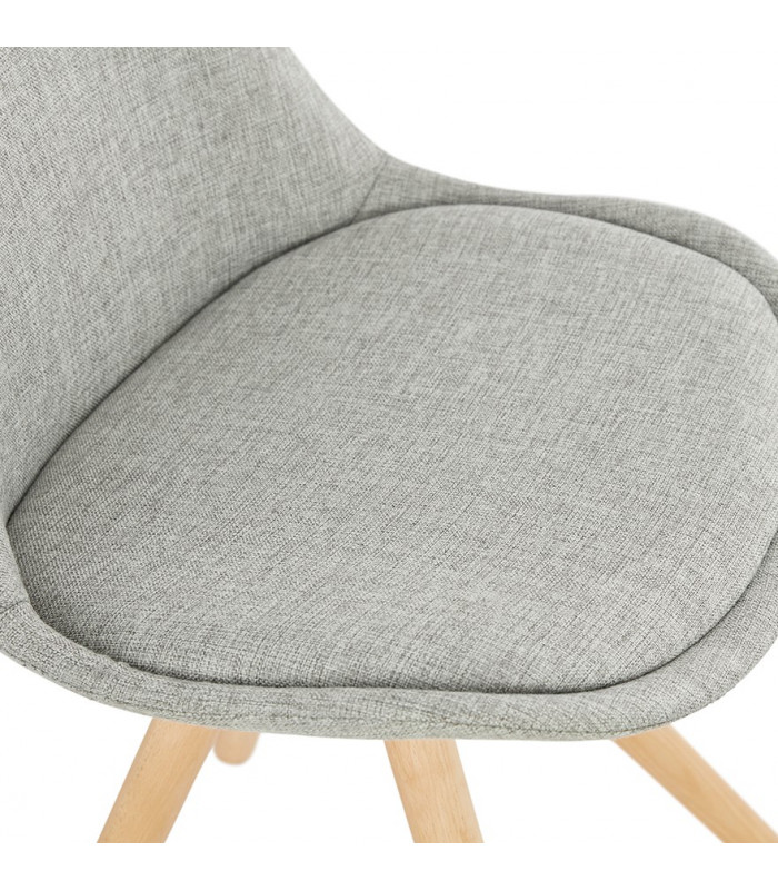 Chaise design gris en tissu et bois Axis