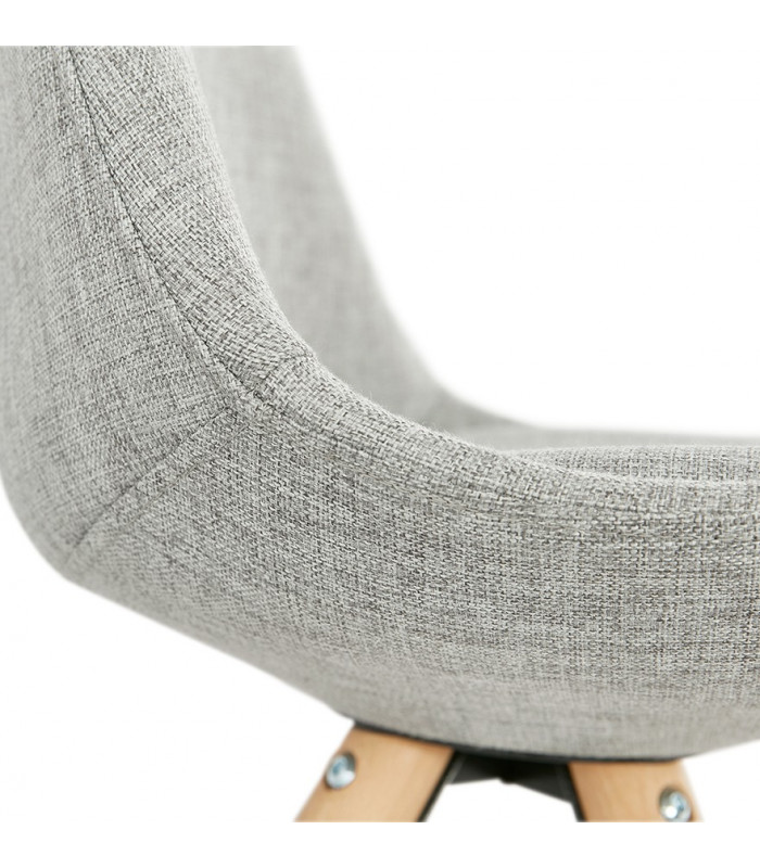 Chaise design gris en tissu et bois Axis