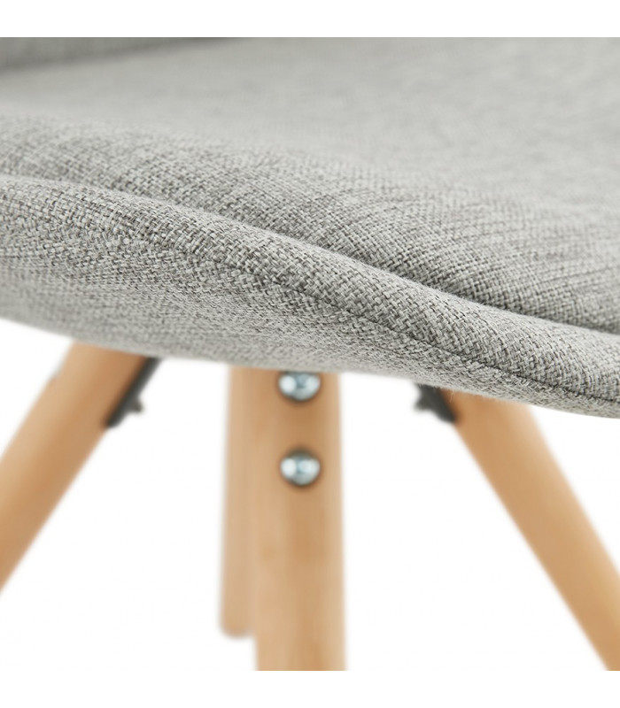 Chaise design gris en tissu et bois Axis