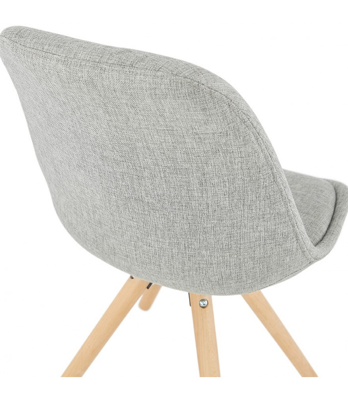 Chaise design gris en tissu et bois Axis