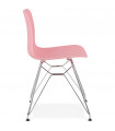 Chaise design rose en plastique et métal Curl