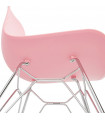 Chaise design rose en plastique et métal Curl