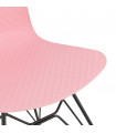 Chaise design rose en plastique et métal Curl