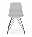 Chaise design gris en plastique et métal Curl