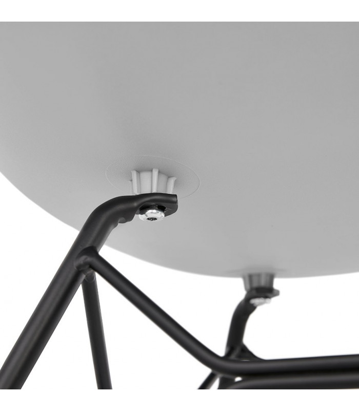 Chaise design gris en plastique et métal Curl