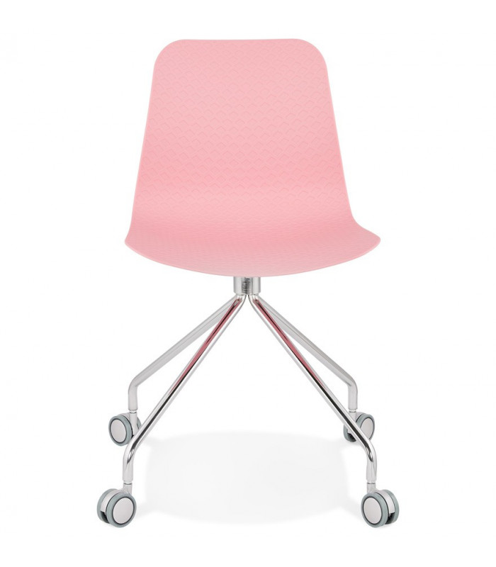 Chaise design rose en plastique et métal Malibu