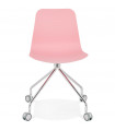 Chaise design rose en plastique et métal Malibu