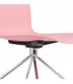 Chaise design rose en plastique et métal Malibu