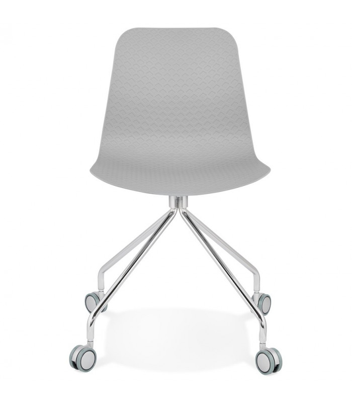 Chaise design gris en plastique et métal Malibu