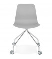 Chaise design gris en plastique et métal Malibu