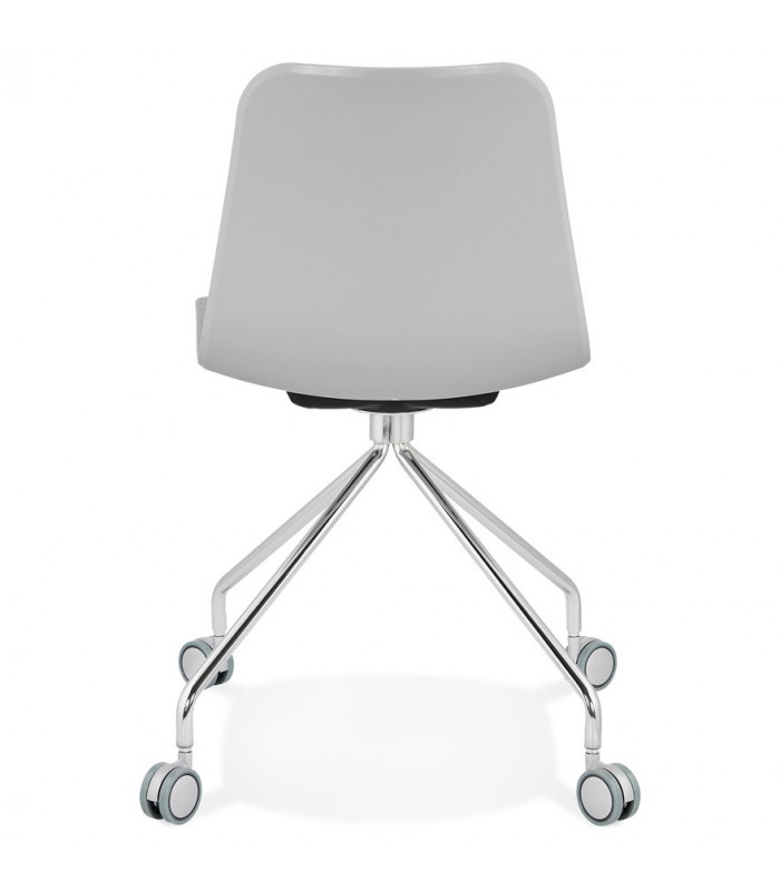 Chaise design gris en plastique et métal Malibu