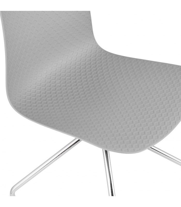 Chaise design gris en plastique et métal Malibu
