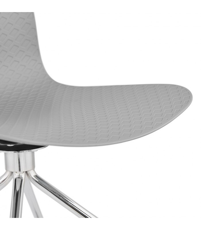 Chaise design gris en plastique et métal Malibu