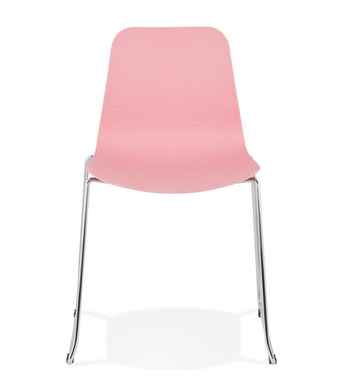 Chaise design rose en plastique et métal Amalfi
