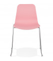 Chaise design rose en plastique et métal Amalfi