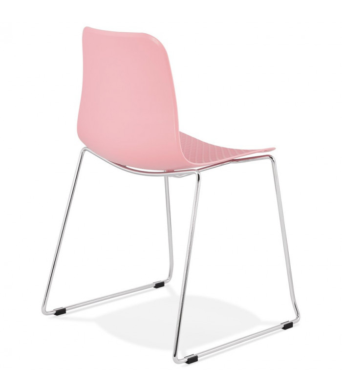 Chaise design rose en plastique et métal Amalfi