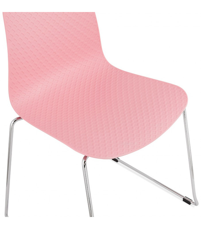 Chaise design rose en plastique et métal Amalfi