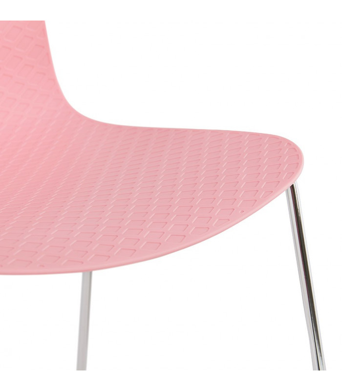 Chaise design rose en plastique et métal Amalfi