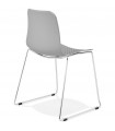 Chaise design gris en plastique et métal Amalfi