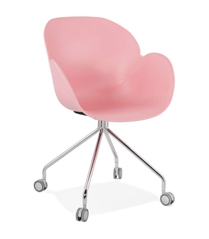 Fauteuil design rose en plastique Malia