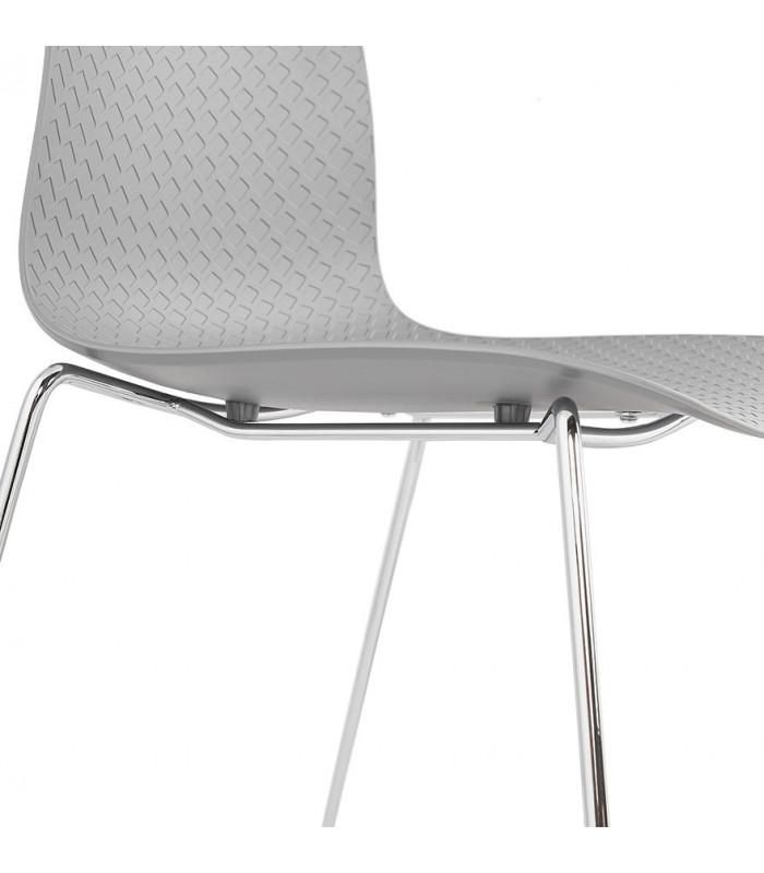 Chaise design gris en plastique et métal Amalfi