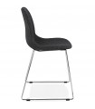 Chaise design gris foncé en tissu et métal Meteora